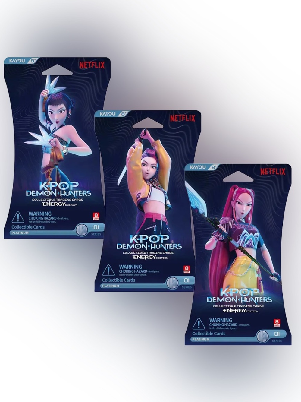 KPop Demon Hunters Set of 3
Collectible Trading Cards Energy Edition